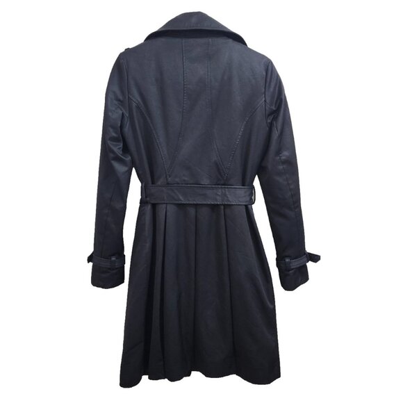 Dawn Levy Black Trench Coat S Removable Quilted Liner Belted Double Double Breas - Picture 6 of 16